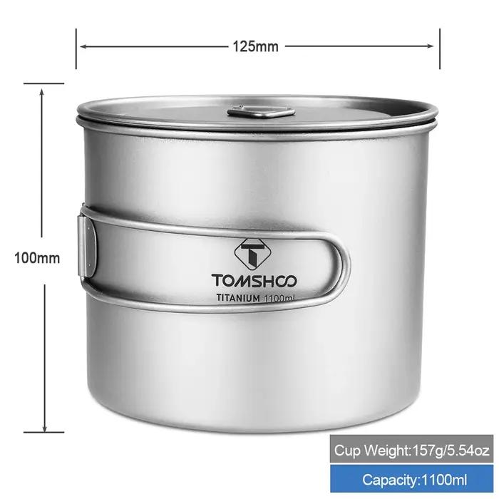 Tomshoo-Tasse en titane pour camping en plein air, tasse à eau de pique-nique, ustensiles de cuisine