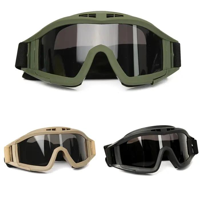 JSJM nouveau Style lunettes tactiques CS Airsoft coupe-vent lunettes de tir HD 3 lentilles Motocross