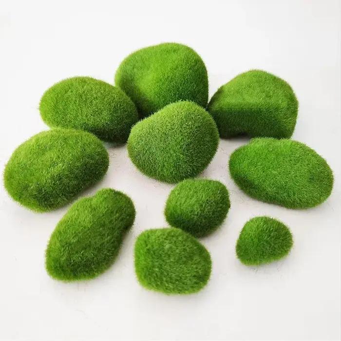 Roches de mousse artificielles décoratives, boules de mousse verte, pour arrangements floraux, jardi