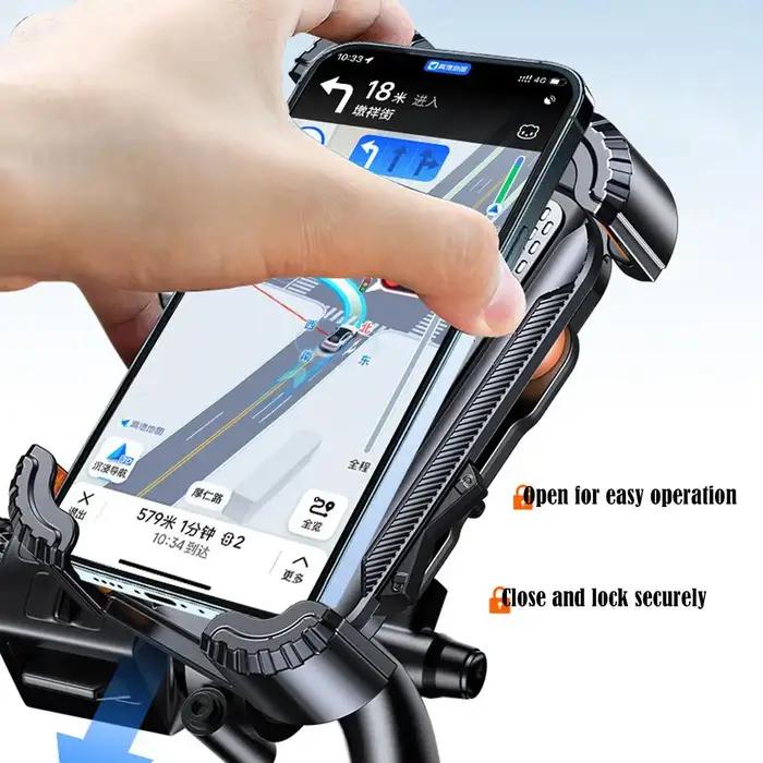 Support de téléphone pour guidon de vélo moto scooter anti-choc anti-vibration compatible avec divers téléphones pour sorties et voyages