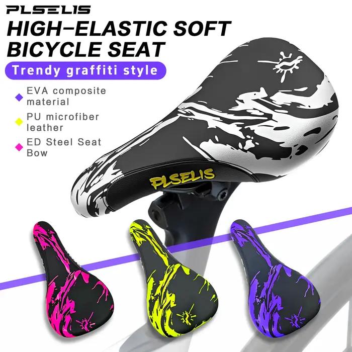 Selle de vélo de montagne en cuir PU et nylon pour randonnées et courses, absorption des chocs, confort et durabilité pour cyclistes passionnés