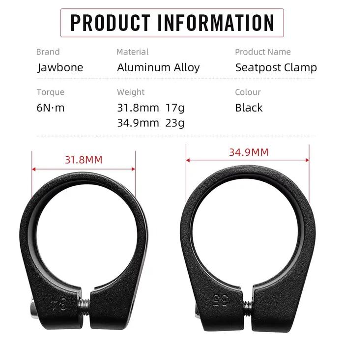 JawboneBicycle tige de selle pince CNC alliage léger selle tige de selle pour 25.4 27.2 30.9 31.6mm