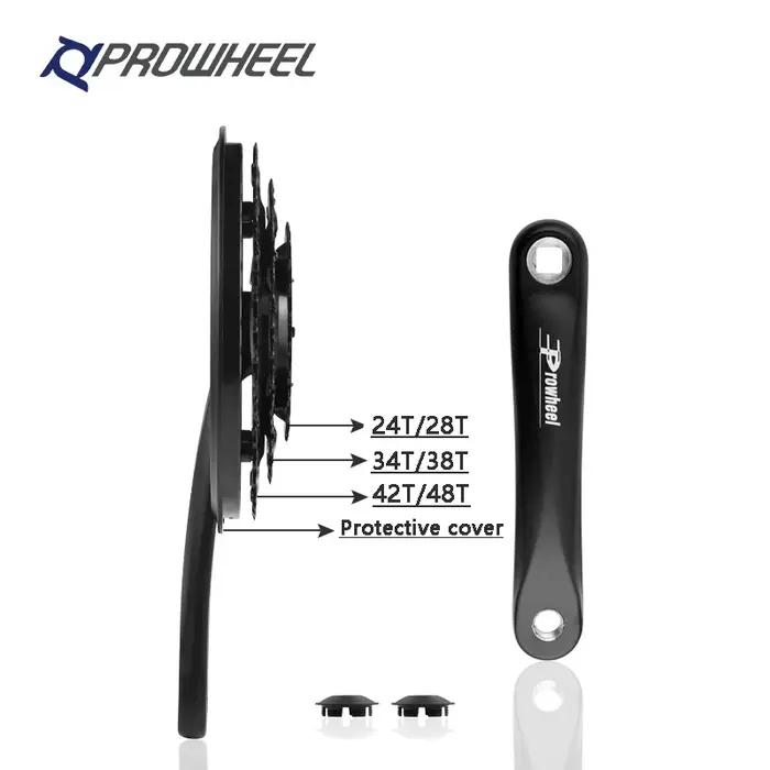 PROWHEEL pédalier de vélo 24-34-42T 28-38-48T 7/8/9 vitesses vtt jeu de manivelle de vélo 170mm trou