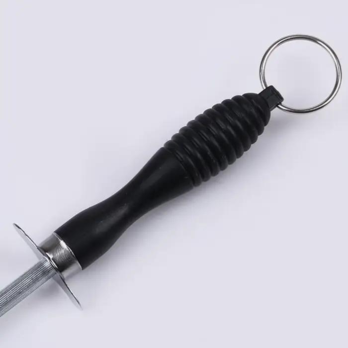 Tige d'affûtage de couteaux professionnelle en acier au carbone de 26cm, broyeur de couteaux Durable