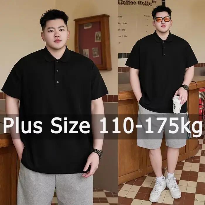Polo hommes grande taille 1XL-7XL 110-175kg Polo à manches courtes t-shirt Polos amples hauts surdim