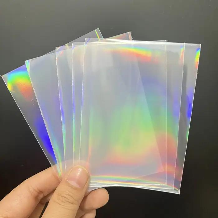 Protecteurs holographiques pour cartes de jeu TCG, 50 pièces, 65x90mm, manchons en aluminium laser,