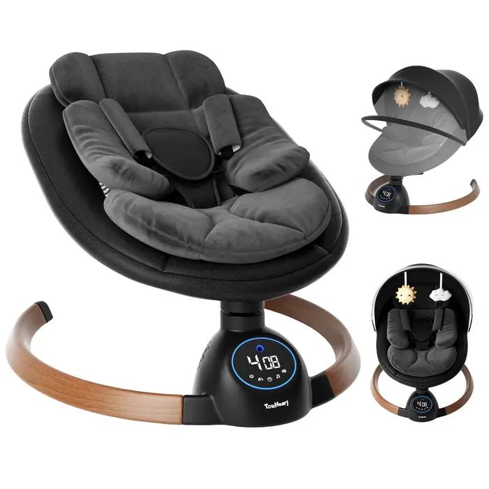 Balançoire électrique pour bébé TouHeart, transat pour nourrisson avec Bluetooth et télécommande, 5
