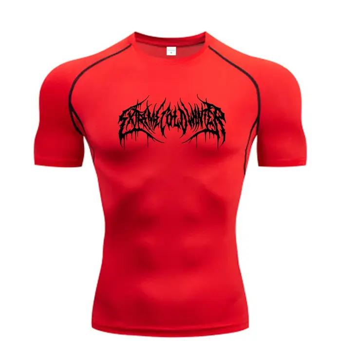Sweat-shirt de compression à manches courtes pour hommes t-shirt fitness séchage rapide performance sportive amplitude de mouvement occaions estivales