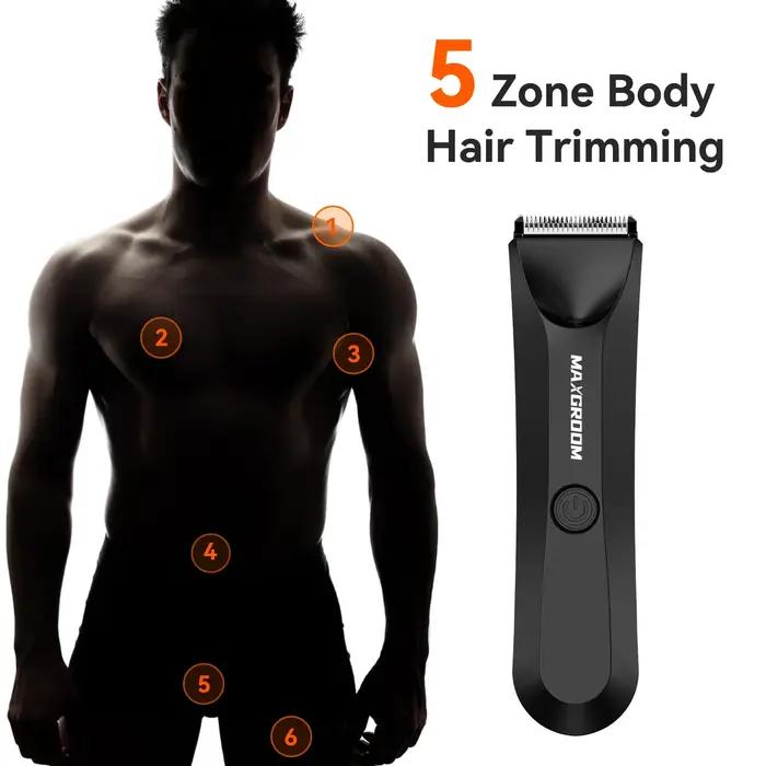 Tondeuse corporelle MAXGROOM pour hommes, tondeuse pour les parties intimes, lame en céramique rempl