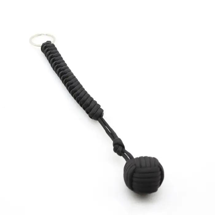 Poinçon de singe, boule en acier, lanière d'auto-défense, porte-clés de survie, fenêtre cassée, cord