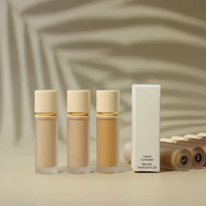 Correcteur liquide monochrome avec logo personnalisé, apprêt à tube rond, fond de teint éclaircissan