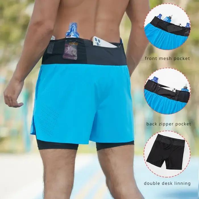 Double pont en plein air Marathon basket-ball course hommes gymnase Fitness course Shorts séchage ra