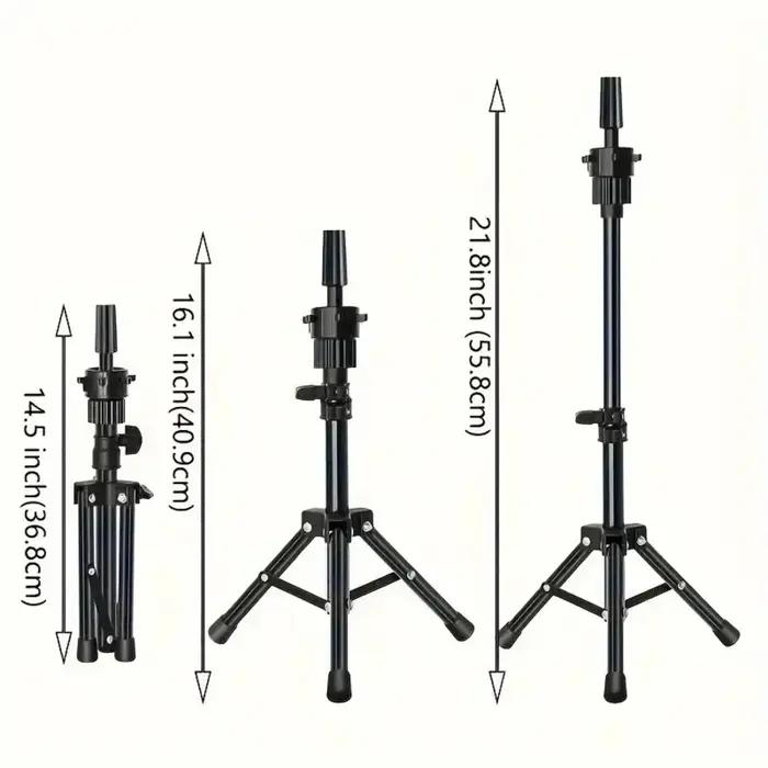 Support de perruque et ensemble combiné de 22 pouces, support de tête de perruque en toile avec tête