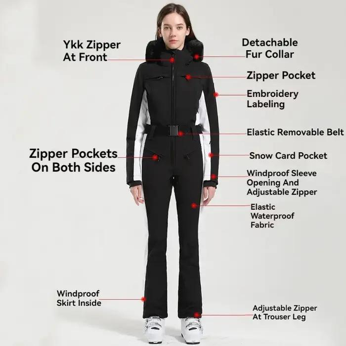 Combinaisons de ski imperméables coupe-vent pour femmes vêtements de ski chauds combinaisons de sports de plein air protection contre le froid et l'humidité libertés de mouvement confort hivernal pour les occasions de ski