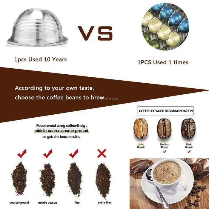 ICafilas-Capsules expresso rechargeables, Vertuoline et Vertuo, Acier inoxydable, Tous les jours, Fi