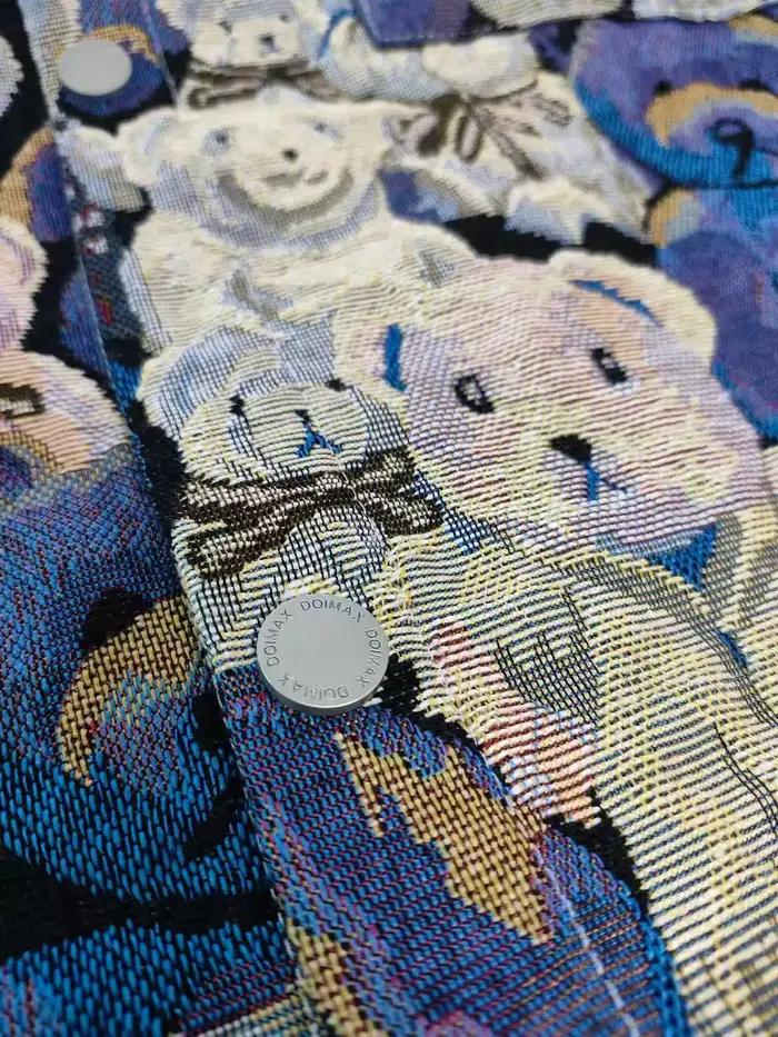 Veste Teddy Bear à imprimé intégral de style High Street pour hommes, tendance et élégante, manteau