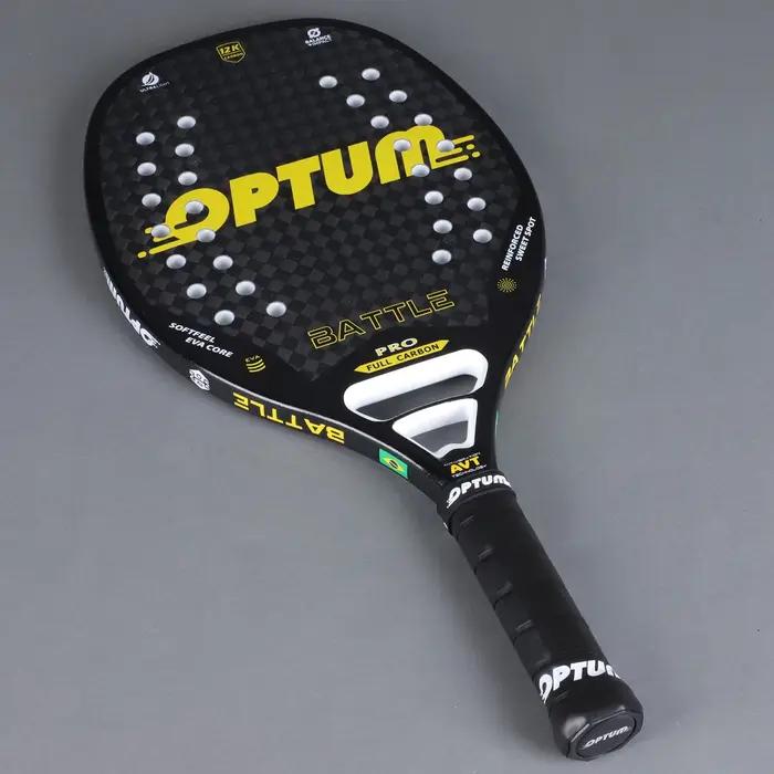 OPTUM BATTLE Raquette de tennis de plage à surface rugueuse en fibre de carbone 12K avec sac de couv