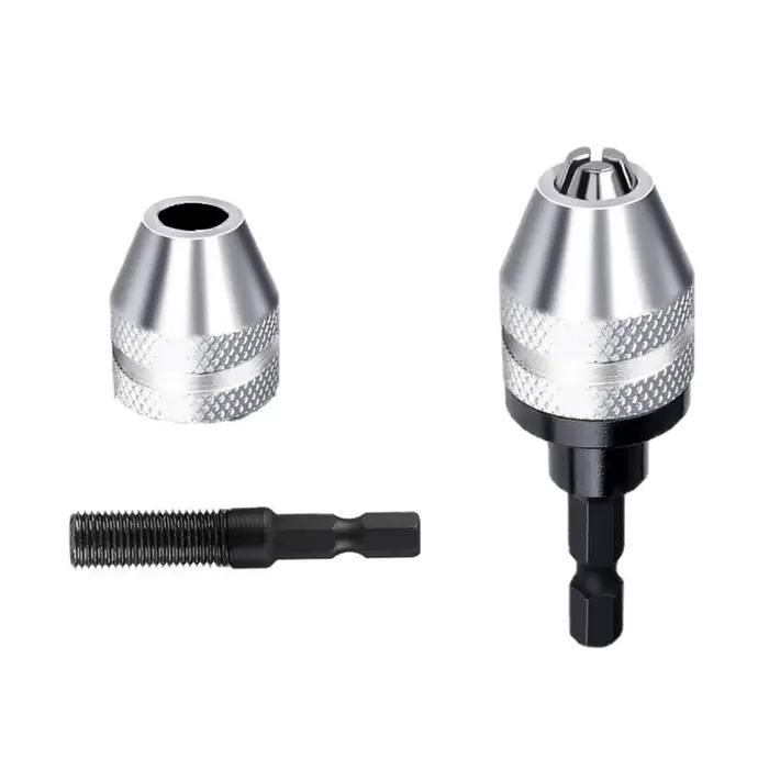 Adaptateur de pilote d'impact de tournevis de mandrin de perceuse sans clé 1/4 ''adaptateur de conve