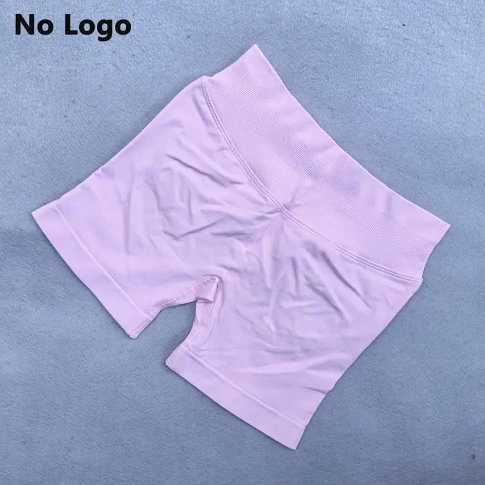 Short de Yoga Sexy sans Logo, dos en V, bande de taille basse côtelée, sans couture, froissé, pour e