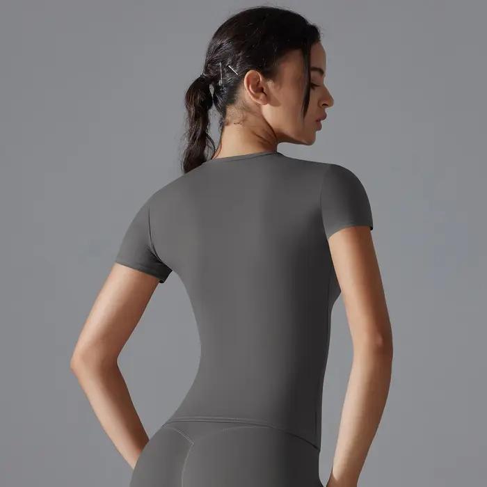Gilet de Yoga, haut de Fitness, coupe-vent, combinaison de course, couleur unie, cyclisme, Fitness,