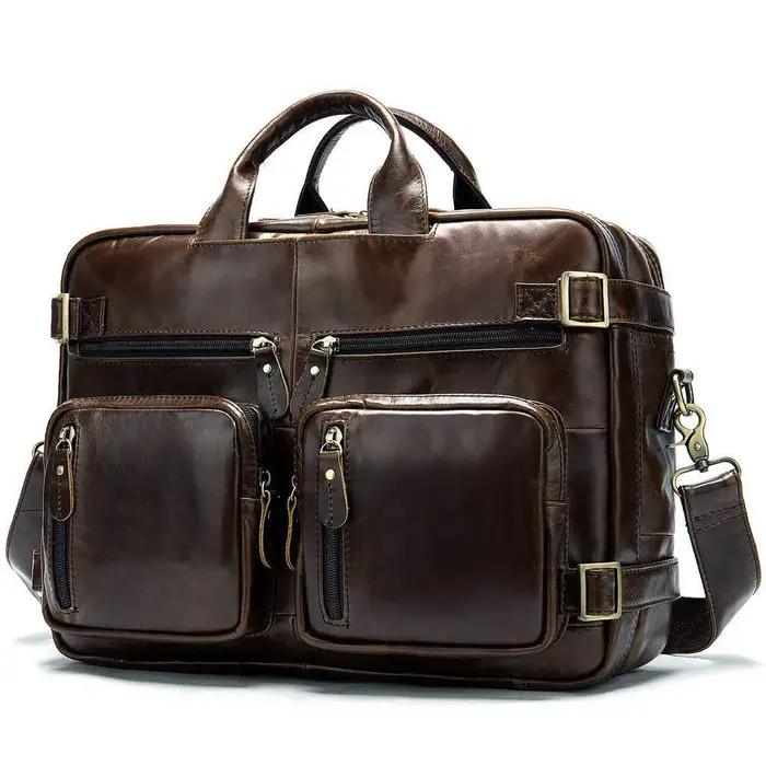 Sac messager en cuir véritable de haute qualité pour hommes, sac à bandoulière, mallette d'affaires,