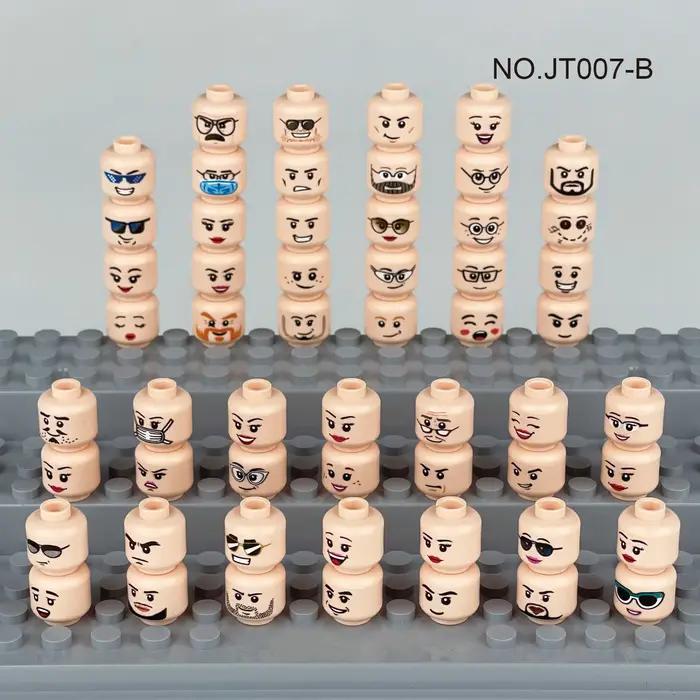 56 pcs/lot Figure tête visages créatif rire cri mignon Expression faciale briques à monter soi-même