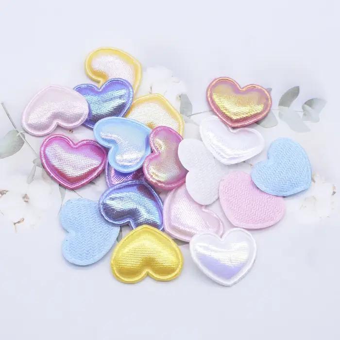 100 pièces 22*18mm coeur coloré Applique pour chapeau fait à la main artisanat vêtements patchs de c