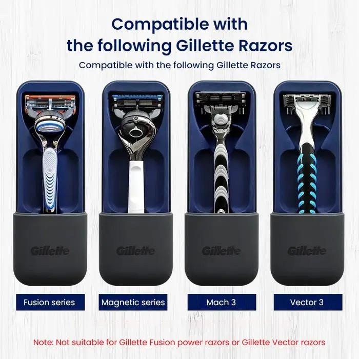 Étui de voyage magnétique noir pour rasoir de marque Gillette, Compatible avec la série Fusion/magné