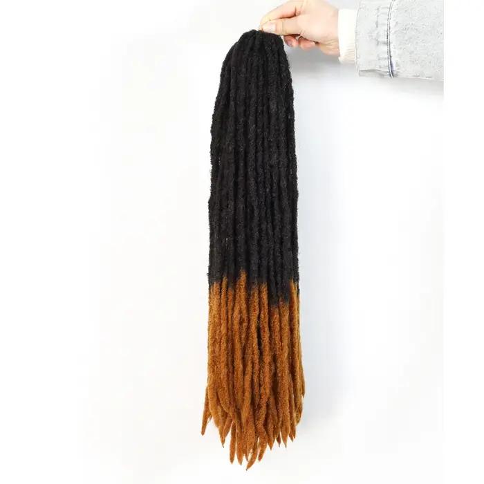 20 pouces doux Dreadlocks droite Crochet cheveux tresses Extensions de cheveux synthétiques Kanekalo