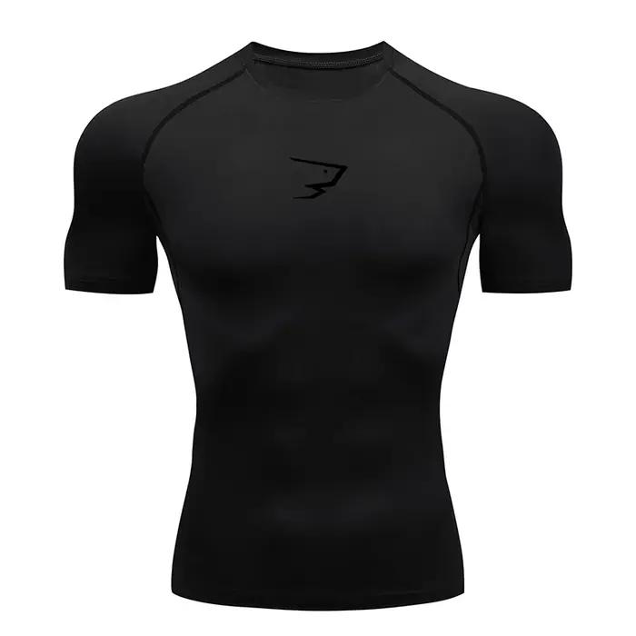 T-shirt de compression à manches courtes pour homme, idéal pour la course, le sport, la gym, le fitn