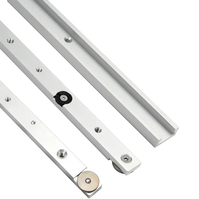 Pistes en T en alliage d'aluminium, fente de piste d'onglet et barre d'onglet, scie de Table couliss
