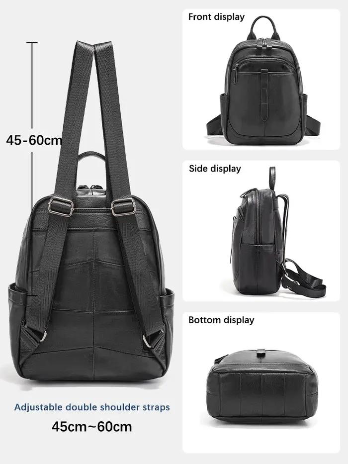 Zency – sac à dos en cuir véritable 100% pour femmes, grande capacité, pour les déplacements, les vo