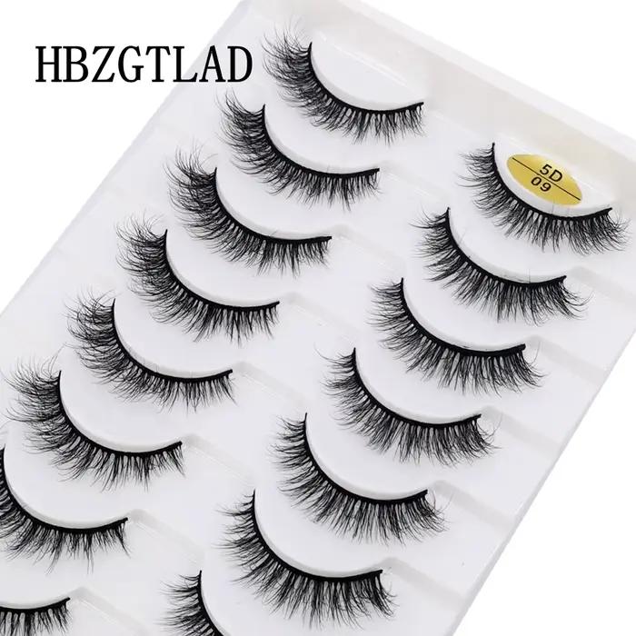 Faux Cils 3D Naturels en Vison, Longs, Doux et Moelleux, Kit de Maquillage, 10 Paires