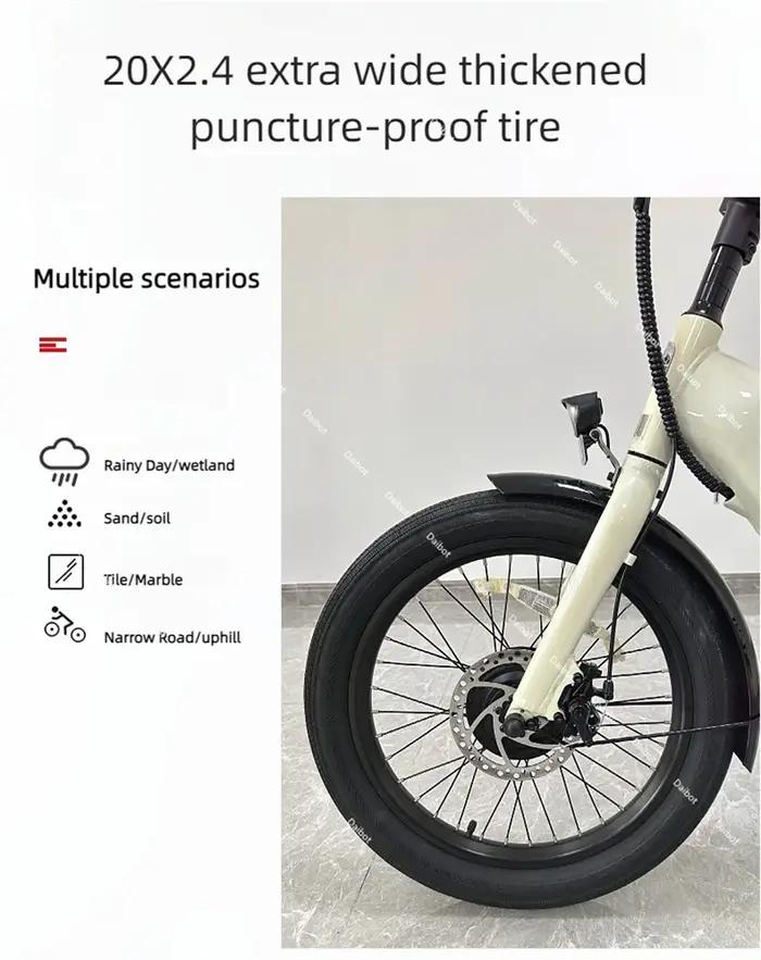 Tricycle de vélo électrique pliable à trois roues pour adultes hors route avec panier de chargement pneus de 20 pouces pour homme sorties nature libertés quotidiennes