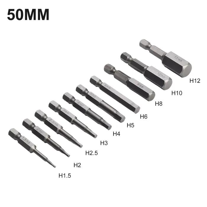 Tournevis à tête magnétique à tige hexagonale 1/4, embouts de tournevis de 50mm, jeu de tournevis d'