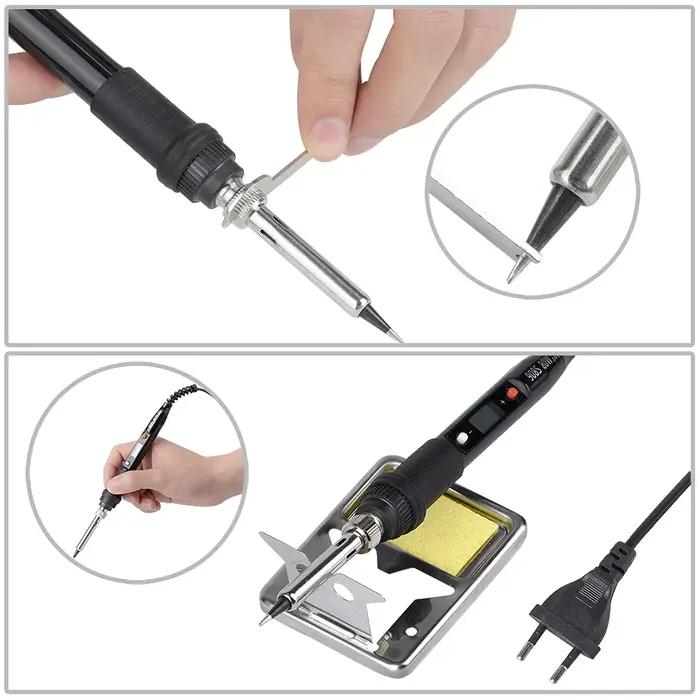 Kit de fer à souder électrique 80W à température réglable 220V 110V, ensemble d'outils de soudage, f