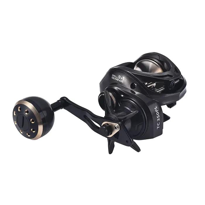 Moulinet Baitcasting de pêche en mer Lézard, bobine en métal de grande capacité, lancer longue porté