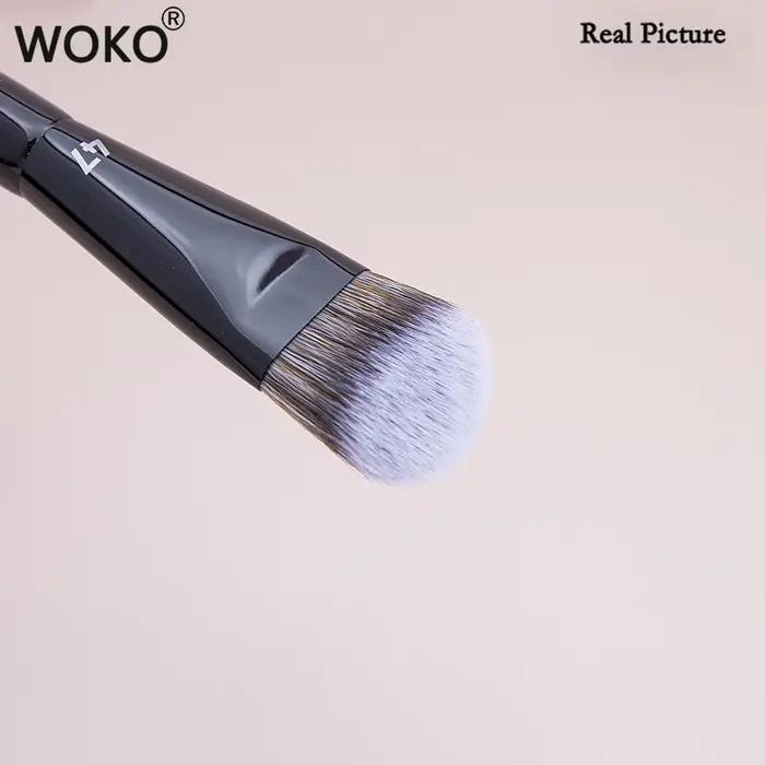 Pinceau de maquillage professionnel incliné, 47 pinceaux de fond de teint, ombre à barrage, liquide,