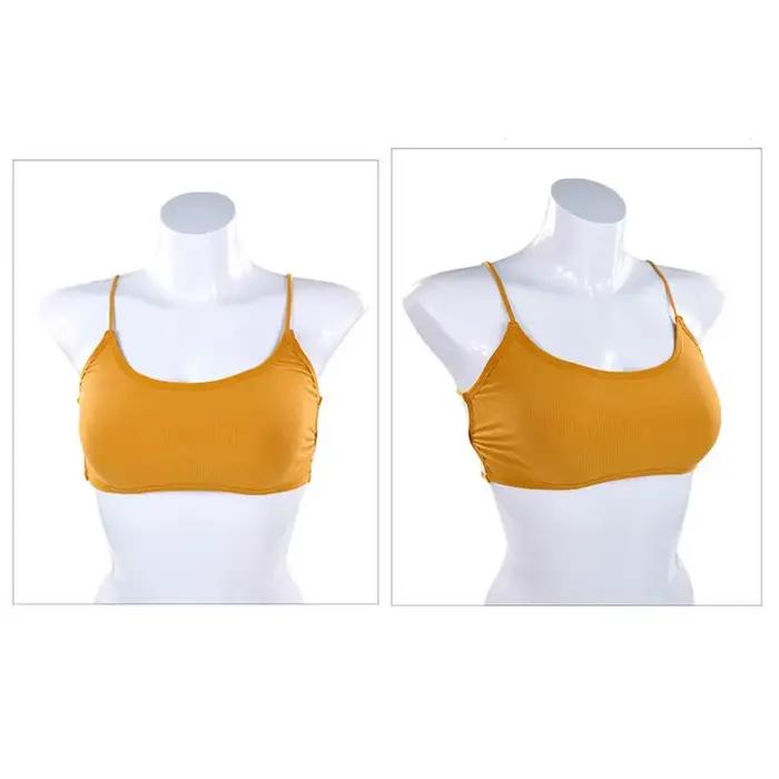 Soutien-gorge de sport amovible sans armatures, avec bretelles fines élastiques, dos élégant, rembou