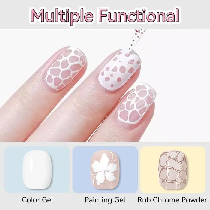 BORN PRETTY 5ml piquant ongles Gel dentelle trou noir blanc Poke bulle océan vague motif creux peint