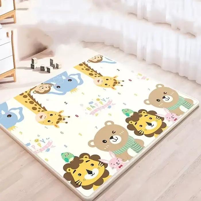Tapis de jeu rampant pour activités de bébé, motif Double face, Non toxique, EPE, pour salle de spor