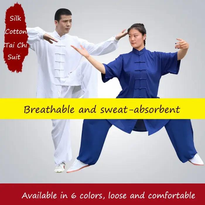 Vêtements Tai Chi Solides Coton Haut de Gamme Adaptés Enfants Ados et Adultes Occasions Spéciales Arts Martiaux Wushu Kung Fu Wing Chun