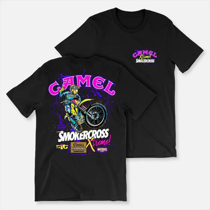 Rétro voiture chameau Cigarettes T-Shirt Vintage couverture en coton T-Shirt à manches courtes décon