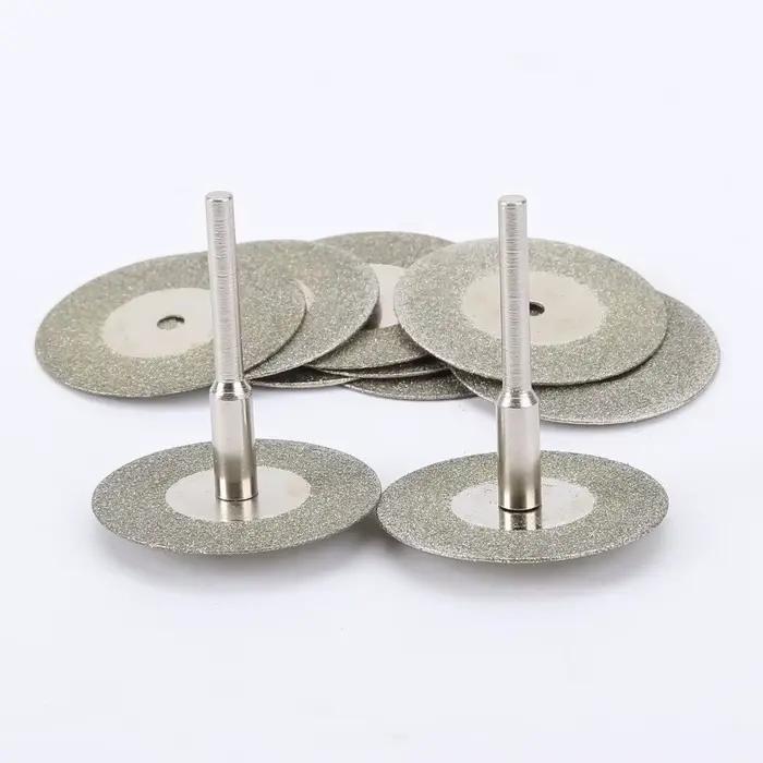 Disques de coupe diamantés 30mm, Mini lame de scie coupée avec 2 pièces de connexion de tige de 3mm