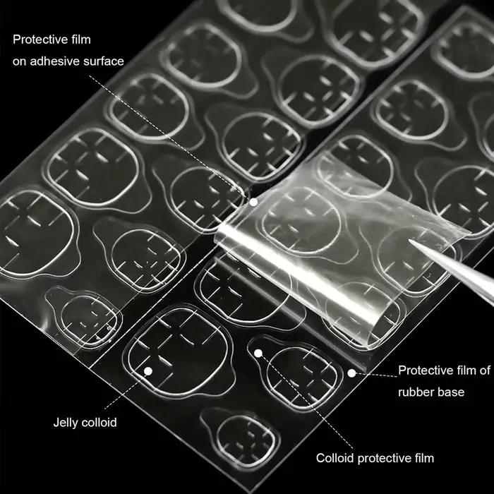 Colle autocollante Double face pour faux ongles, 25 feuilles/600 pièces, onglets adhésifs pour faux