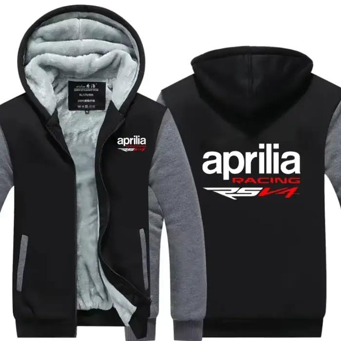 Nouveau hiver imprimé APRILIA logo de voiture épaissi manteau décontracté hommes fermeture éclair ho