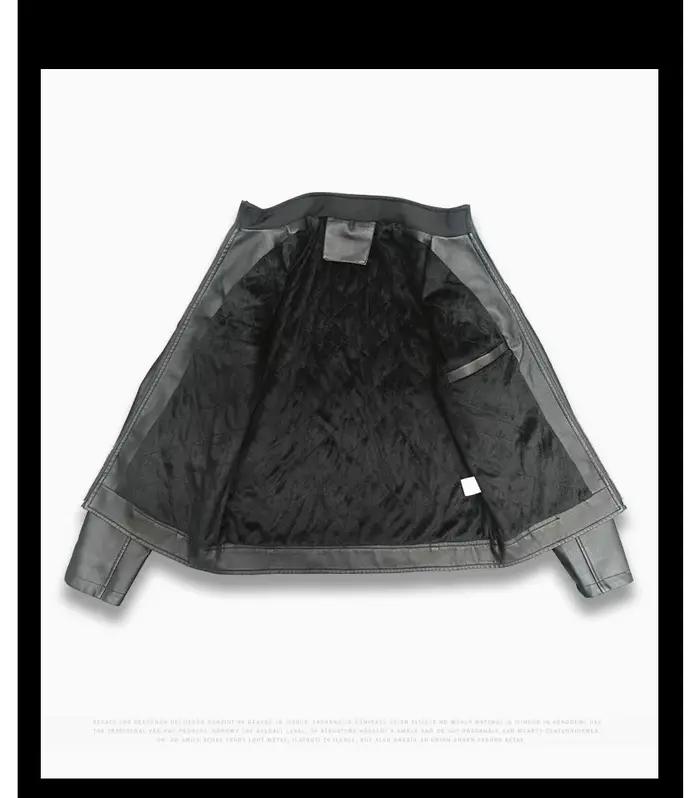 Veste rembourrée en cuir PU pour hommes, taille européenne, avec capuche et col de style moto, vêtem