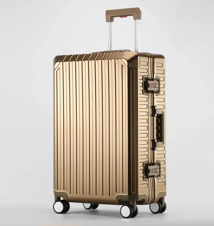 Ensembles de bagages durables grande capacité 2026 – Valises 100 % aluminium avec roues pour femmes,