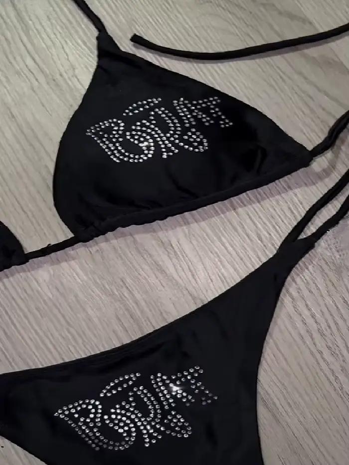 2000s femme Punk nouveau maillot de plage vêtements gothiques BRAT strass impression Grunge maillot