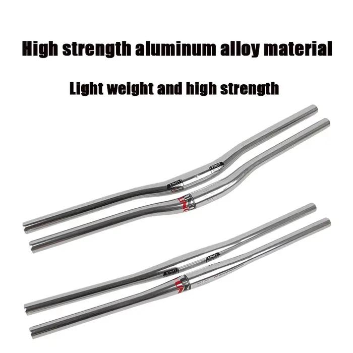 UNO-Guidon plat et courbé pour vélo, couleur argent, pour VTT, dimensions 31.8mm, 640mm, 680mm, 720m
